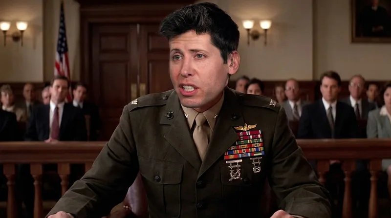 AI-generated image of the courtroom cross-examination